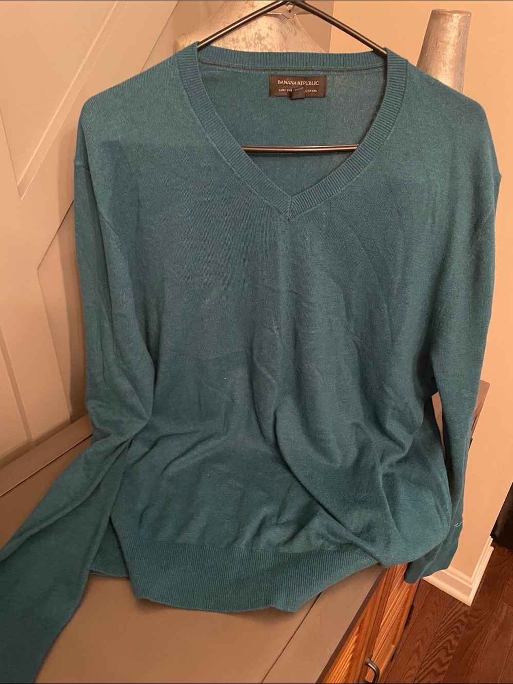 Banana Republic Teal V-Neck Pullover Sweater